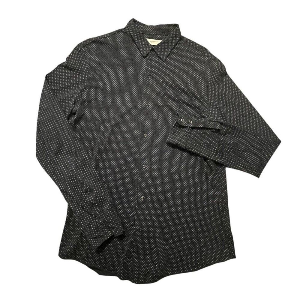 Osklen Shirt Men Size P/Small LS Button Up Polka Dot Black Rio De Janeiro Brazil